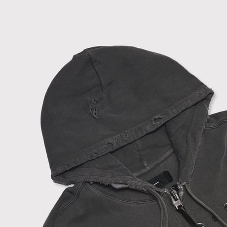 Bootleg Zip Up Hoodie With Damaged(SHINE)