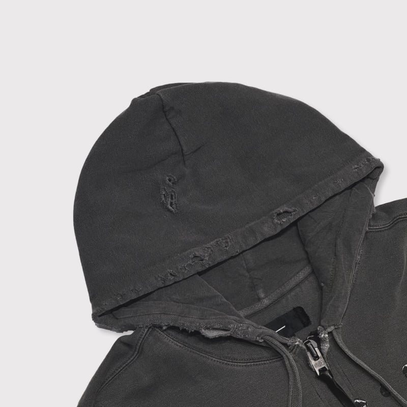 Bootleg Zip Up Hoodie With Damaged(SHINE) | MIN