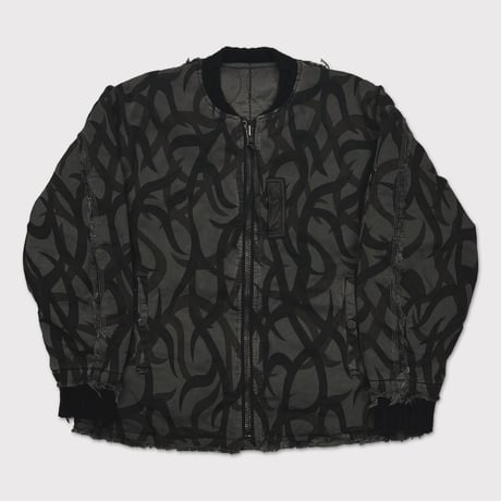 Slash Seam Tribal Camouflage Flight Jacket 20Yeas BK(AGED TWILL)AGED BLACK LINING