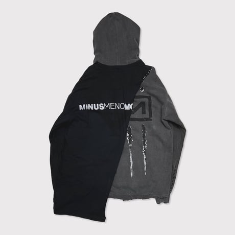 Bootleg Layered Hoodie(SHINE) AGED BLACK