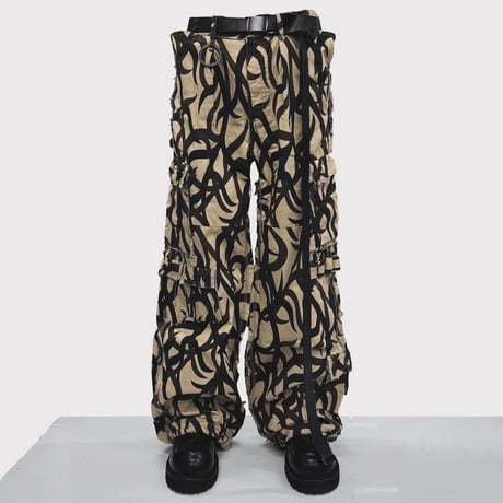 Tribal Camouflage Slash Seam HBT Cargo DUST(AGED TWILL)