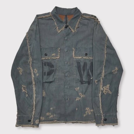 PW Slash Seam HBT Work Shirt With Damaged (FROM COAL MINE)DUST SAX
