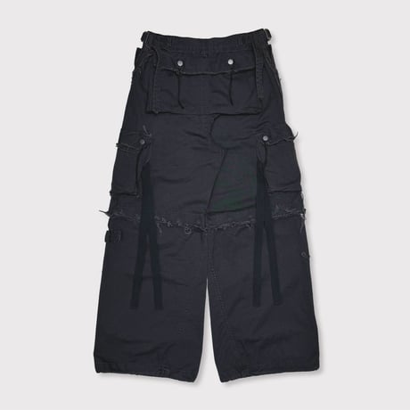 Slash Seam Twist Cargo Pants(AGED TWILL) AGED BLACK