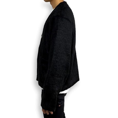 TIMELESS  CUT OFF 1B CARDIGAN NOIR(LIKES MOHAIR SHAGGY KNIT)