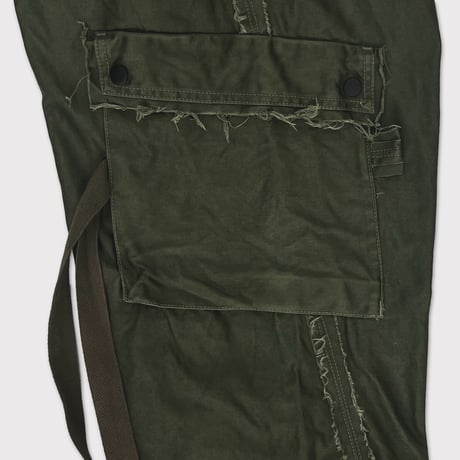 Slash Seam Twist Cargo Pants(PIGMENT DYED MOLESKIN) OLIVE