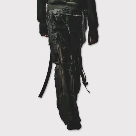 Slash Seam Twist Cargo Pants(PIGMENT DYED MOLESKIN) OLIVE