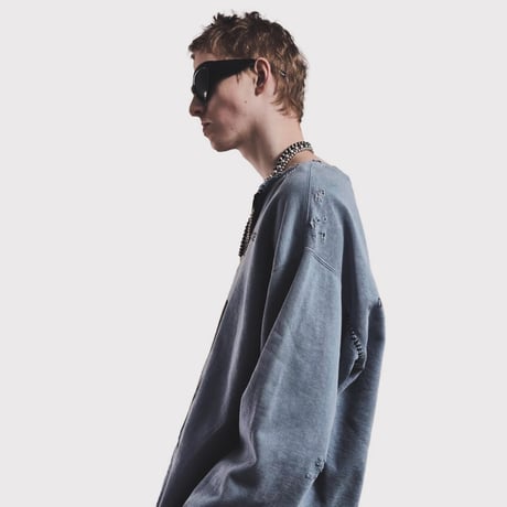 Bootleg Crew Sweat With Repaired(A MAN'S SHADOW)STAIN