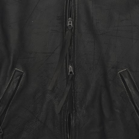 Skin Jacket(VEGETABLE TANNING PIG LEATHER) BLACK