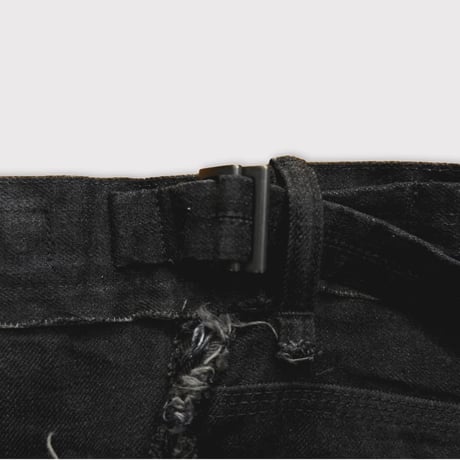 Slash Seam Twist Cargo Jeans(NOIR)