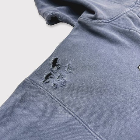 BOOTLEG HOODIE(BLACK SHINE)STAIN with DAMAGED