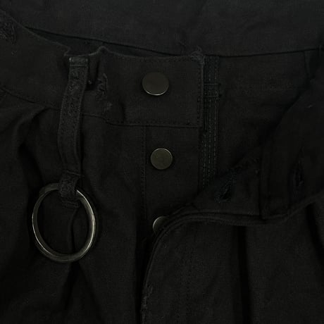 Heavy Cargo Short With Damaged(AGED CANVAS) BLACK