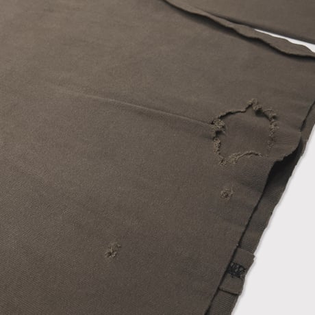 High-Neck Cotton Logo Knit With Damaged(HIGH GAUGE RIB KNIT)OLIVE