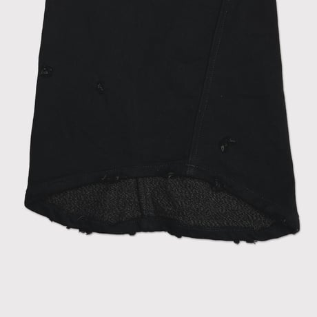 Home Flare Jeans With Damaged(INLAY DENIM) BLACK