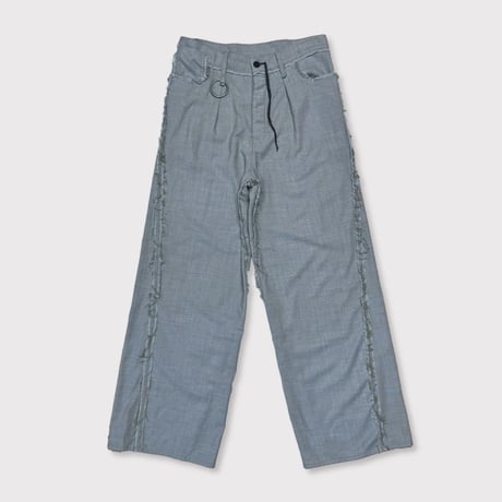 Slash Seam Twist Wide Trousers(CLASSIC TROPICAL) CHAMBRAY