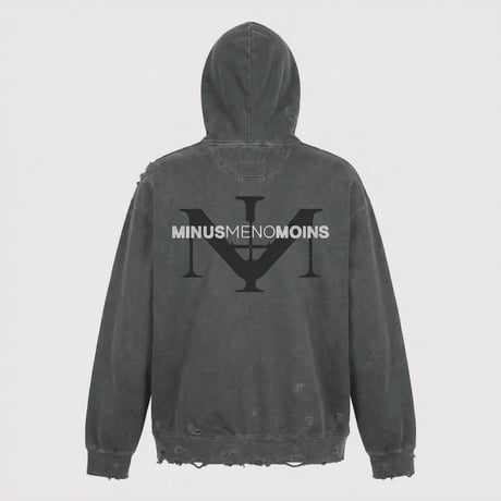 Bootleg Zip Up Hoodie With Damaged(SIN)