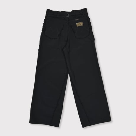 Slash Seam Twist Wide Trousers(CLASSIC TROPICAL) BLACK