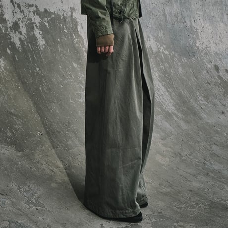 Wrapped Work Trousers With Night-Cut(AGED TWILL) OLIVE