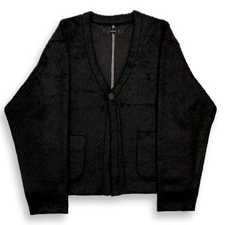 TIMELESS  CUT OFF 1B CARDIGAN NOIR(LIKES MOHAIR SHAGGY KNIT)