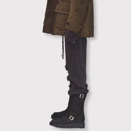 Destroy Twist Easy Pants(HIGH GAUGE RIB KNIT)CHARCOAL