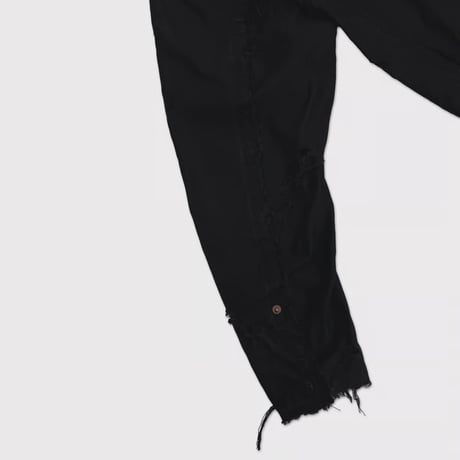 Chore Jacket With Damaged(PIGMENT DYED MOLESKIN) BLACK
