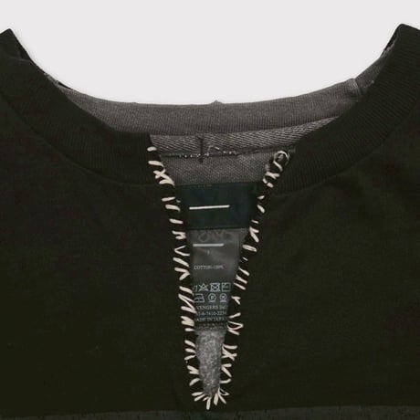 Bootleg Layered Crew Sweat(A MAN'S SHADOW) AGED BLACK