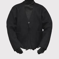 Cut Off 1B Cardigan(NEEDLE SHAGGY MOHAIR)BLACK