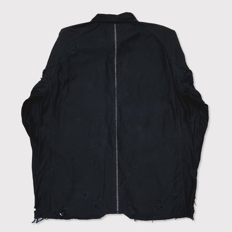 Chore Jacket With Damaged(PIGMENT DYED MOLESKIN) BLACK