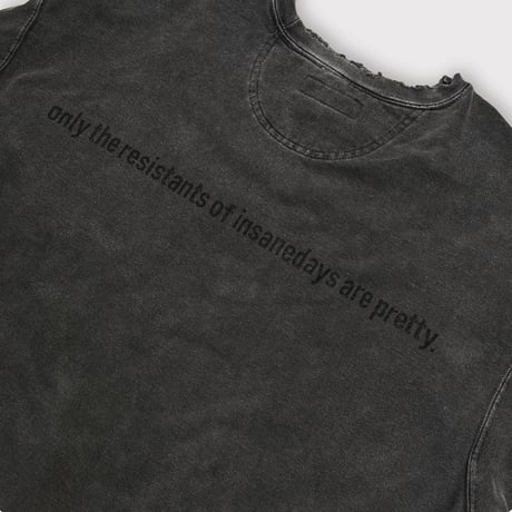 BOOTLEG CREW SWEAT(A MAN'S SHADOW)AGED BLACK with DAMAGED
