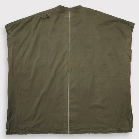 Damaged Tunic With Pocket(PIGMENT DYED) OLIVE