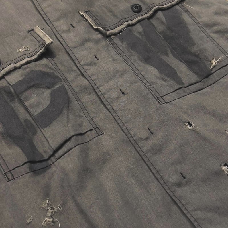 PW Slash Seam HBT Work Shirt With Damaged (FROM