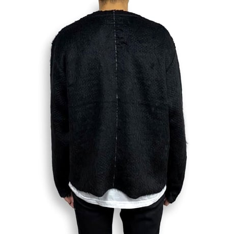 TIMELESS  CUT OFF 1B MOHAIR CARDIGAN MIDNIGHT(ITALIAN MOHAIR KNIT)