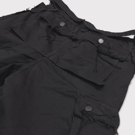 Slash Seam Twist Cargo Pants(AGED TWILL) AGED BLACK