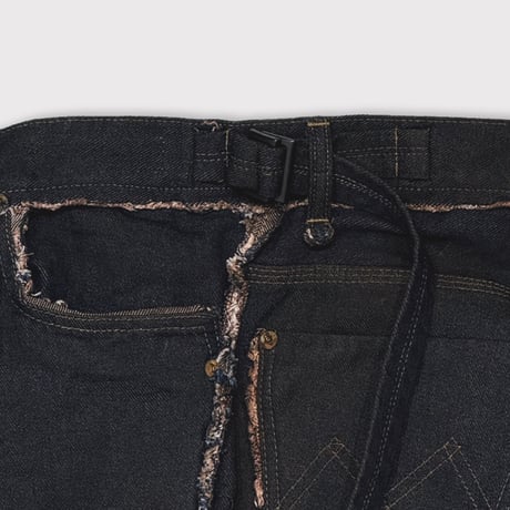 Slash Seam Twist Cargo Jeans(PERSIMMON TANGY DYED)