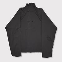 High-Neck Cotton Logo Knit With Damaged(HIGH GAUGE RIB KNIT)CHARCOAL