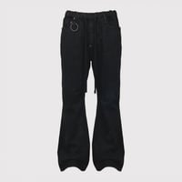 Home Flare Jeans With Damaged(INLAY DENIM) BLACK