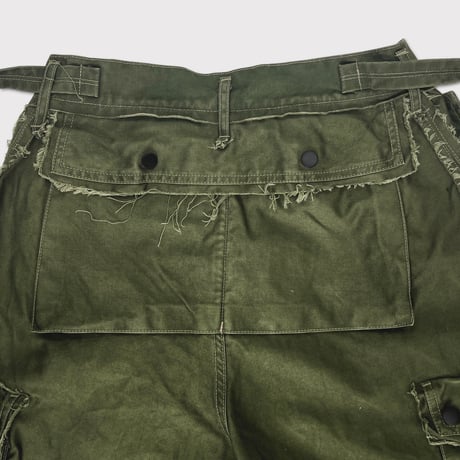 Slash Seam Twist Cargo Pants(PIGMENT DYED MOLESKIN) OLIVE