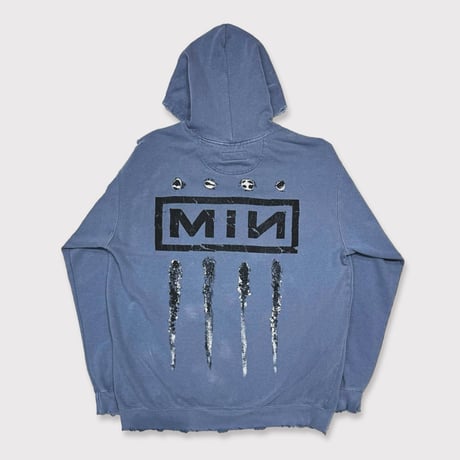 BOOTLEG HOODIE(BLACK SHINE)STAIN with DAMAGED