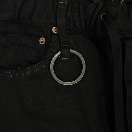 Home Flare Jeans With Damaged(INLAY DENIM) BLACK