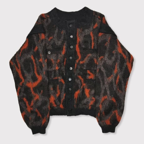 Tribal Camouflage Mohair Cardigan(KID MOHAIR)