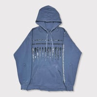 BOOTLEG HOODIE(BLACK SHINE)STAIN with DAMAGED