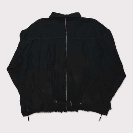 Pleated Blouse With Garment Dyed (ITALIAN AIRFORCE TABLE CLOTH) BLACK