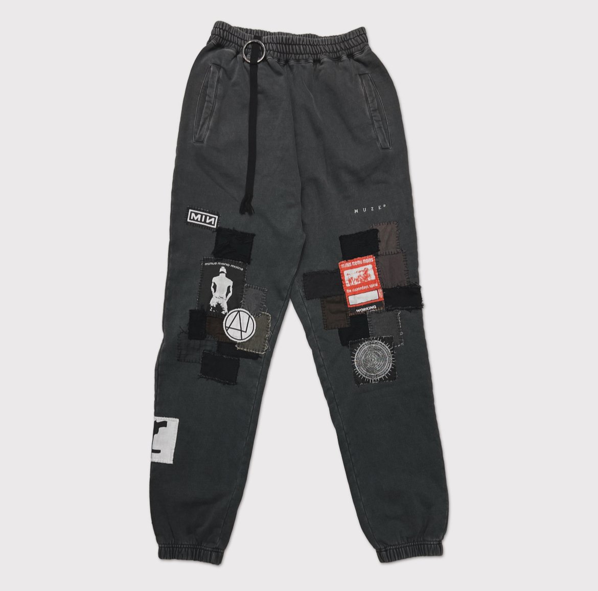 x MUZE BOOTLEG Patch Worked Sweat Pants AGED BL