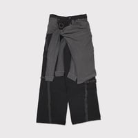 Slash Seam Twist Cargo Jeans With Wrapped(NOIR)