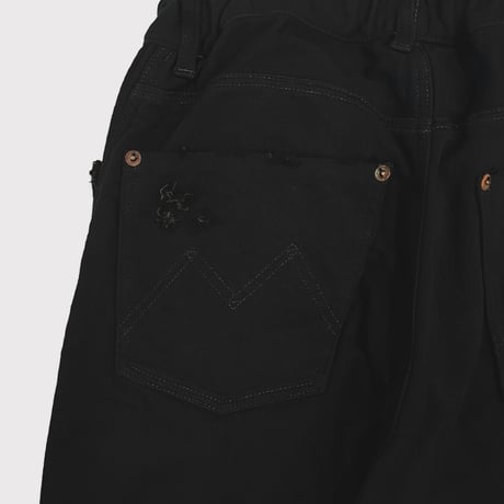 Home Flare Jeans With Damaged(INLAY DENIM) BLACK