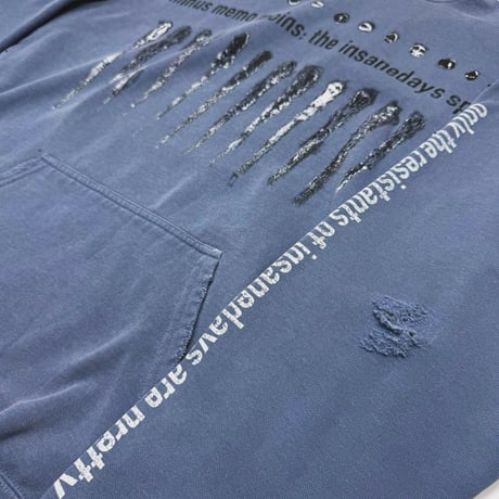 BOOTLEG HOODIE(BLACK SHINE)STAIN with DAMAGED