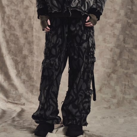 Tribal Camouflage Slash Seam HBT Cargo 20Years BK(AGED TWILL)