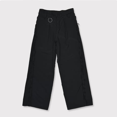 Slash Seam Twist Wide Trousers(CLASSIC TROPICAL) BLACK