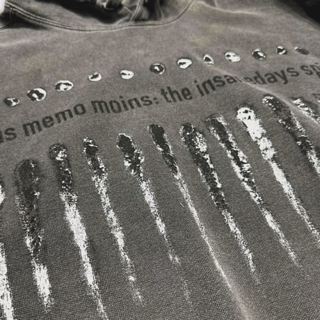 BOOTLEG HOODIE(BLACK SHINE)AGED BLACK with DAMAGED