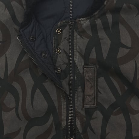 Slash Seam Tribal Camouflage Flight Jacket 20Yeas BK(AGED TWILL)BLACK LINING