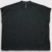 Damaged Tunic With Pocket(OVER DYED) BLACK